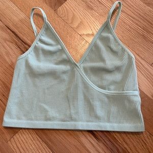 PacSun LA Hearts Cropped Tank Top Sage Green